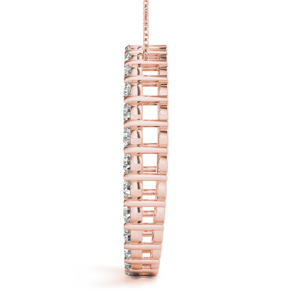 18K Rose Gold Lab Diamond Circle Pendant