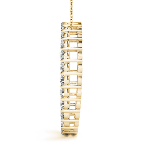 18K Yellow Gold Diamond Circle Pendant