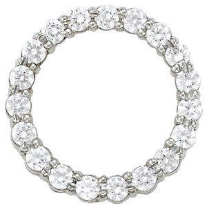 Platinum Diamond Circle Pendant 1 ctw