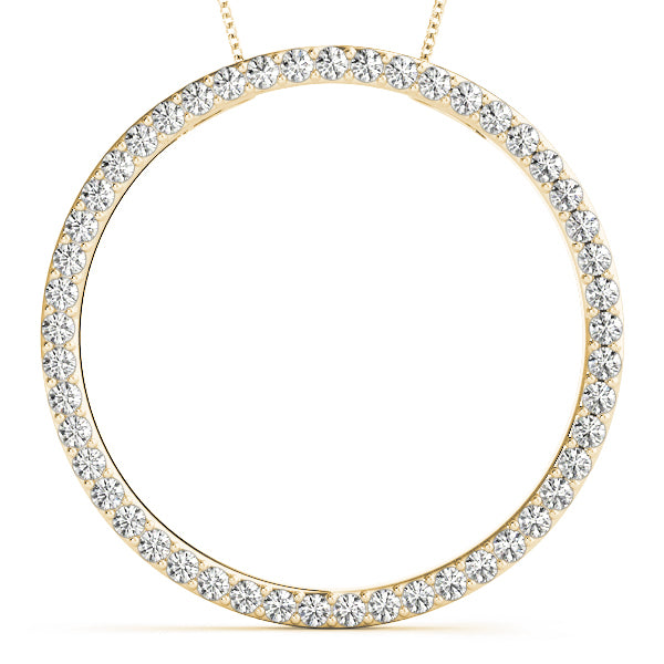 Brilliant 18K Yellow Gold Multi-Diamond Circle Pendant