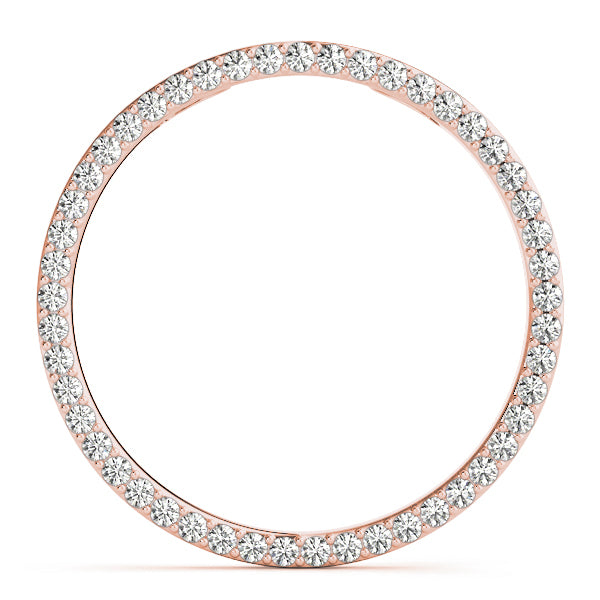 14K Rose Gold Multi-Diamond Circle Pendant