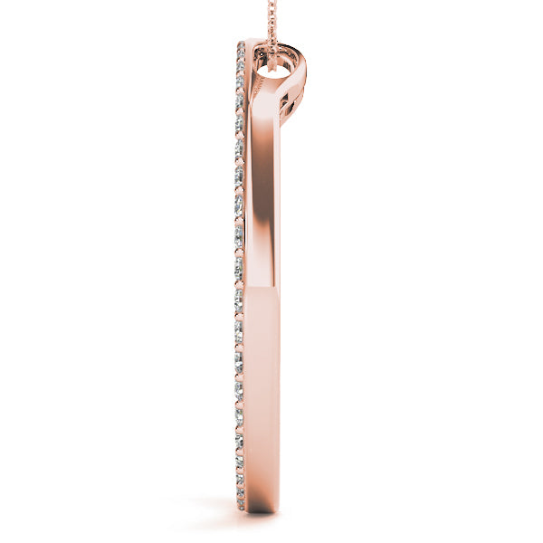 18K Rose Gold Lab Diamond Circle Pendant