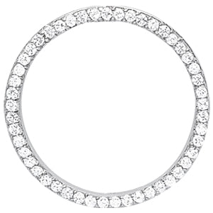 14K White Gold Round Diamond Circle Pendant