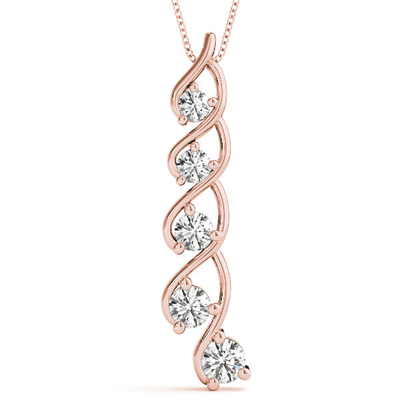 18K Rose Gold Lab Diamond Journey Pendant