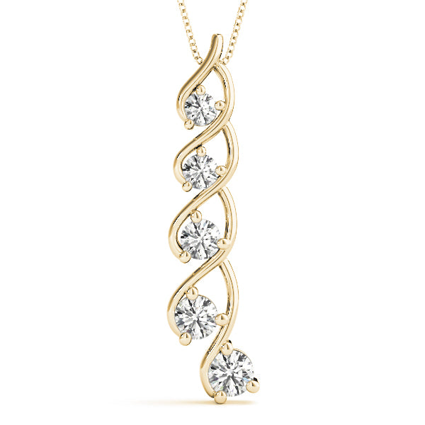 18K Yellow Gold 1 ct Diamond Journey Pendant
