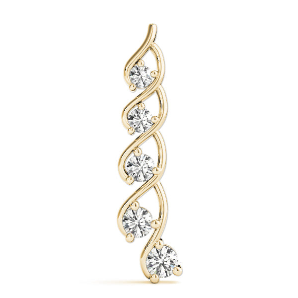 14K Yellow Gold Round Diamond Journey Pendant
