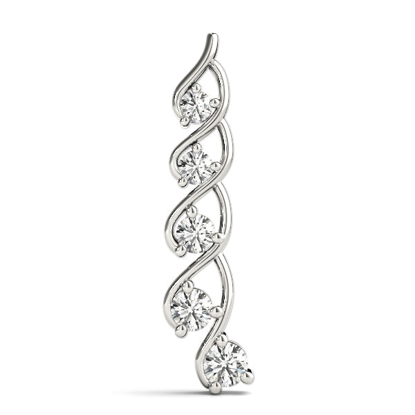 14K White Gold Diamond Journey Pendant