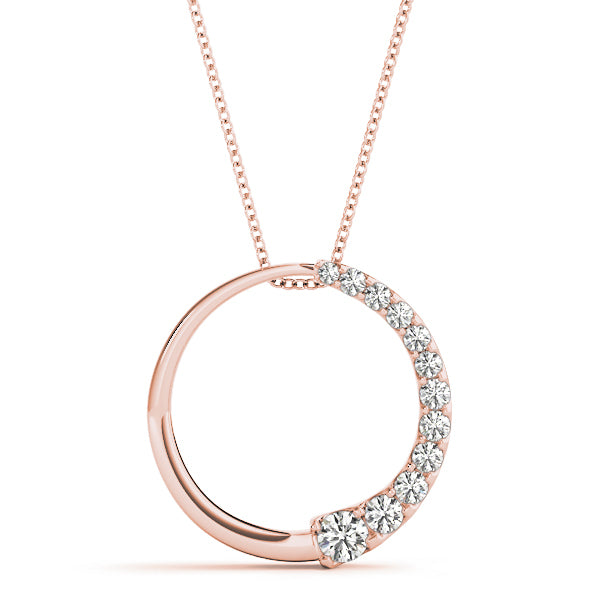 18K Rose Gold Diamond Journey Pendant