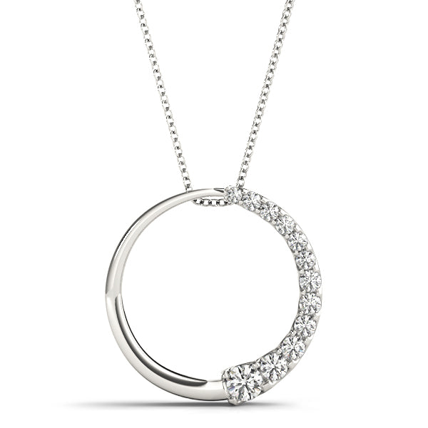14K White Gold Lab Diamond Journey Pendant