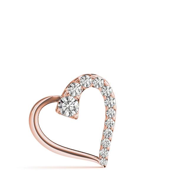 18K Rose Gold Round Diamond Fashion Pendant