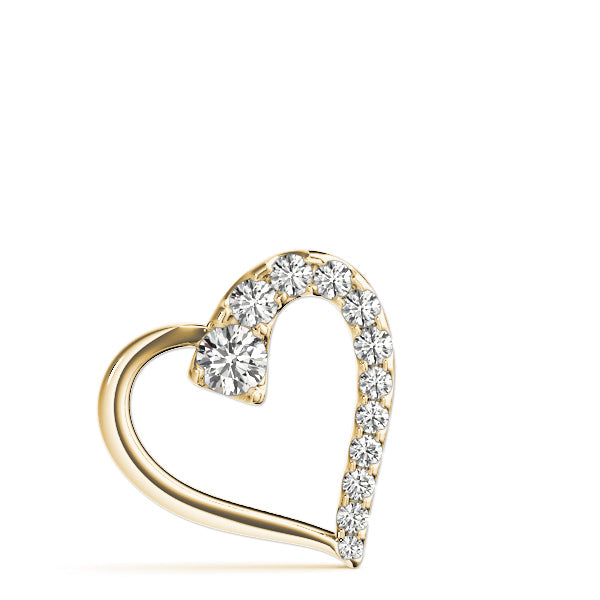 18K Yellow Gold Round Diamond Fashion Pendant Necklace