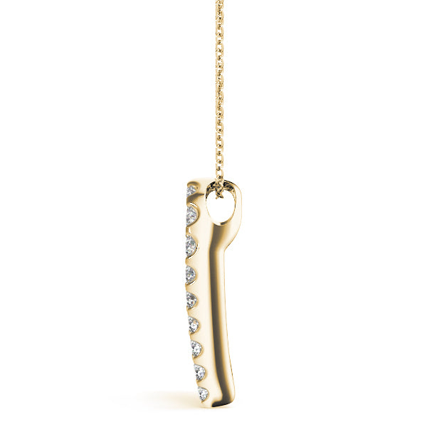 14K Yellow Gold Diamond Heart Pendant