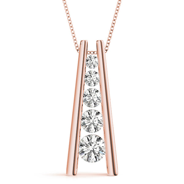 18K Rose Gold 1 CT Diamond Journey Pendant