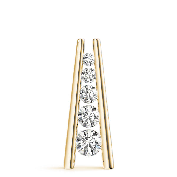 18K Yellow Gold Round Diamond Journey Pendant