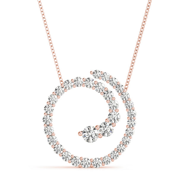 18K Rose Gold Lab Diamond Journey Pendant