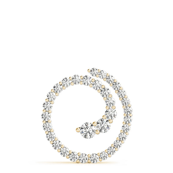 14K Yellow Gold Round Diamond Journey Pendant