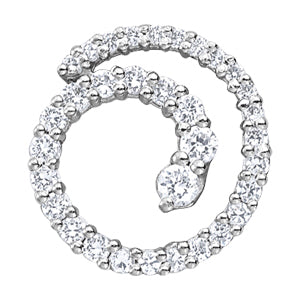 14K White Gold Diamond Journey Pendant Necklace