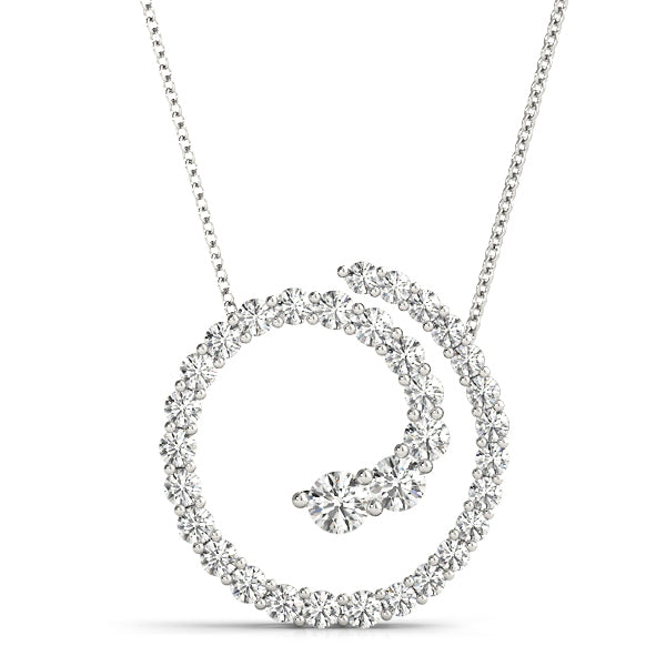18K White Gold Lab Diamond Journey Pendant