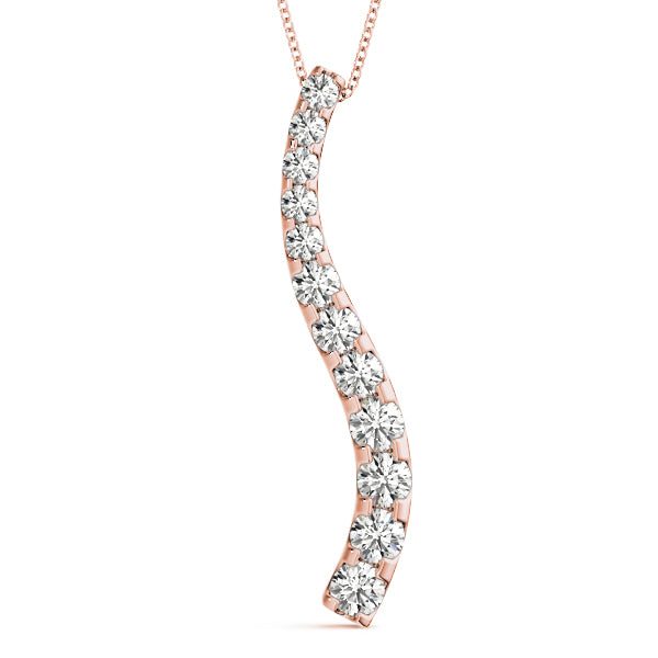 14K Rose Gold Diamond Journey Pendant