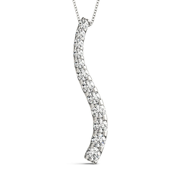 18K White Gold Lab Diamond Journey Pendant