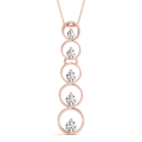 18K Rose Gold 1 ct Diamond Journey Pendant