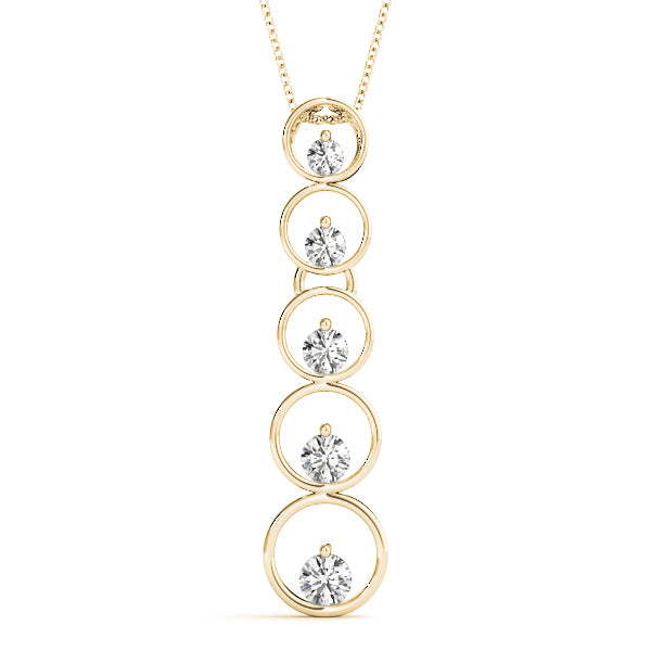 18K Yellow Gold 1 ct Diamond Journey Pendant
