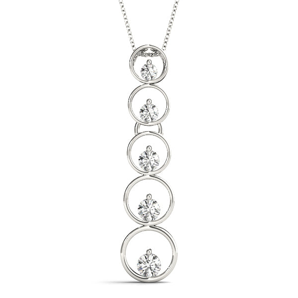 14K White Gold Diamond Journey Pendant