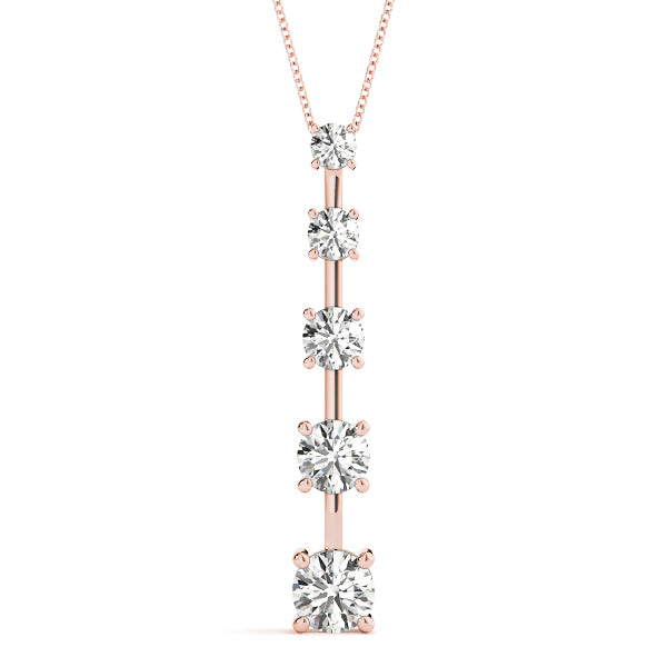 14K Rose Gold Lab Diamond Journey Pendant