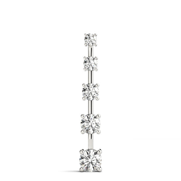 18K White Gold Round Diamond Journey Pendant