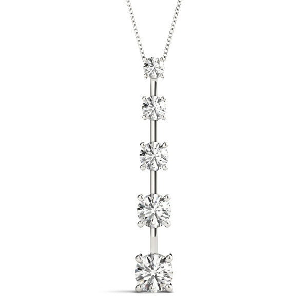 18K White Gold Diamond Journey Pendant