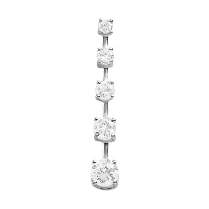 14K White Gold 1 CT Diamond Journey Pendant