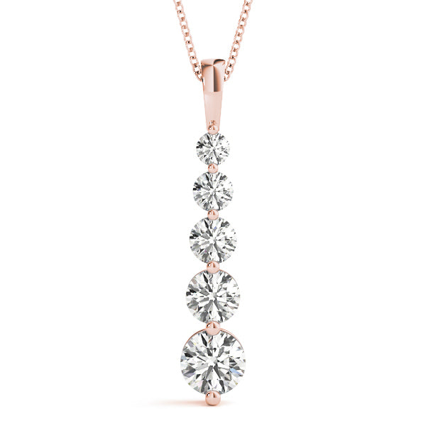 14K Rose Gold Lab Diamond Journey Pendant