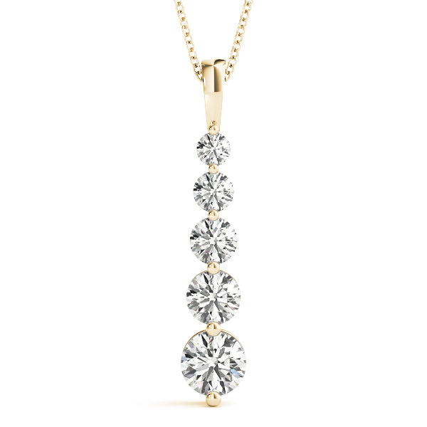18K Yellow Gold Diamond Journey Pendant