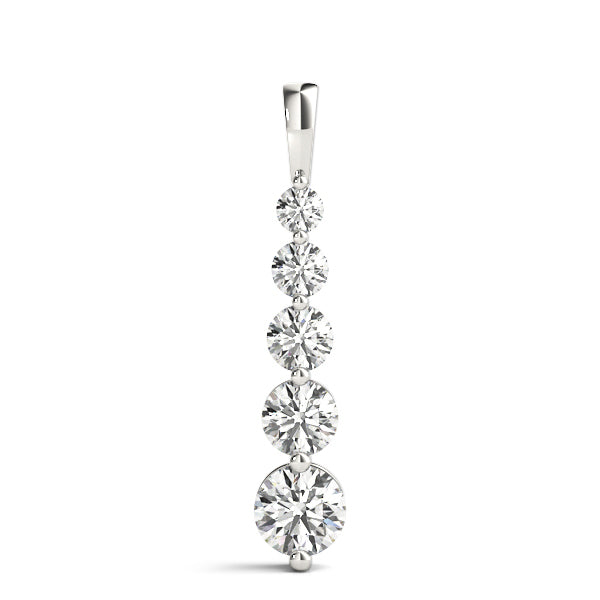 18K White Gold 1 CT Diamond Journey Pendant