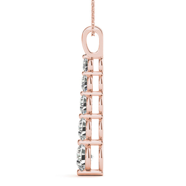 14K Rose Gold Lab Diamond Journey Pendant