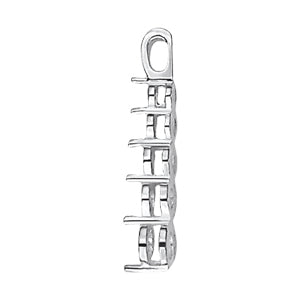 14K White Gold Round Diamond Journey Pendant