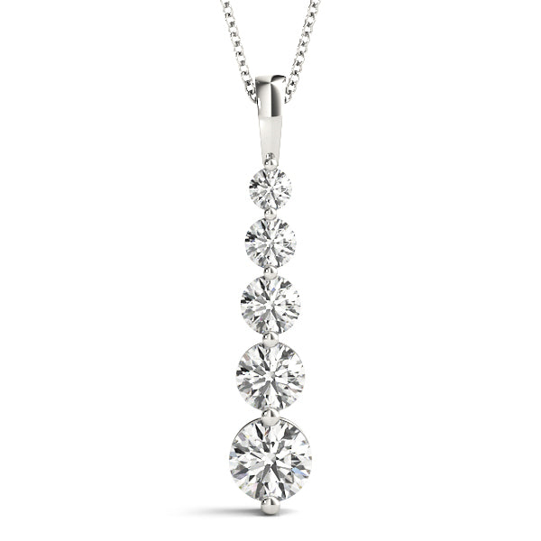 18K White Gold Diamond Journey Pendant