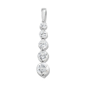 Platinum Diamond Journey Pendant 1 CT Total