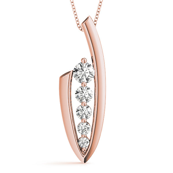14K Rose Gold Lab Diamond Journey Pendant