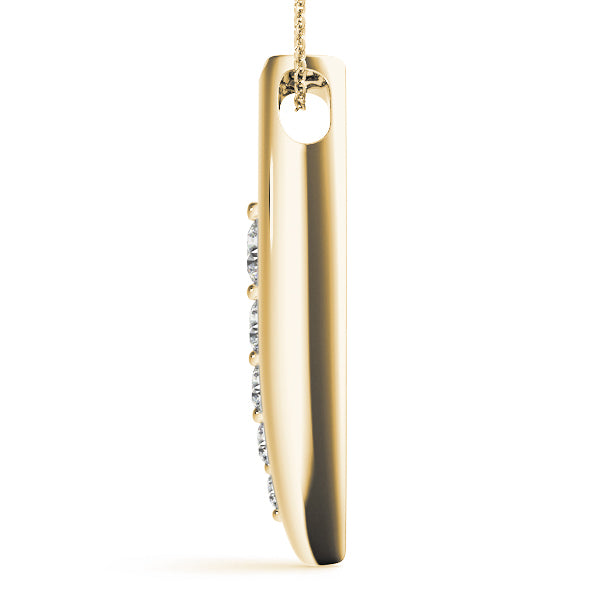 18K Yellow Gold Round Diamond Journey Pendant