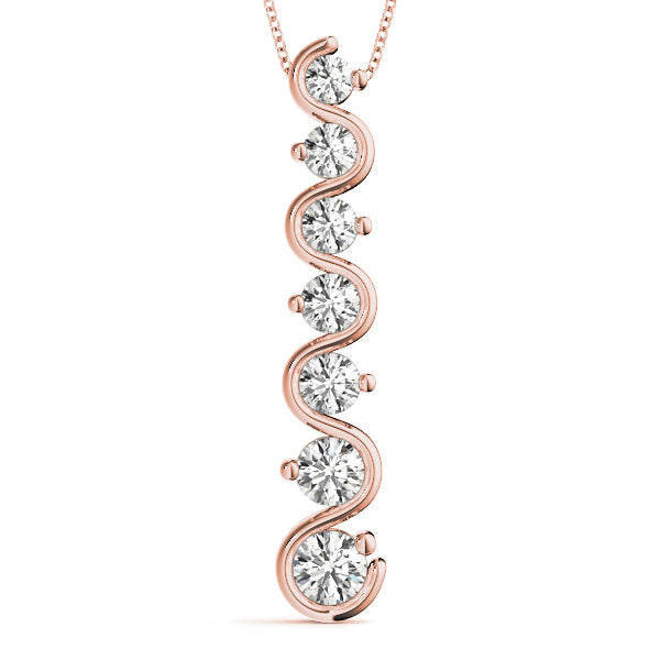18K Rose Gold Lab Diamond Journey Pendant