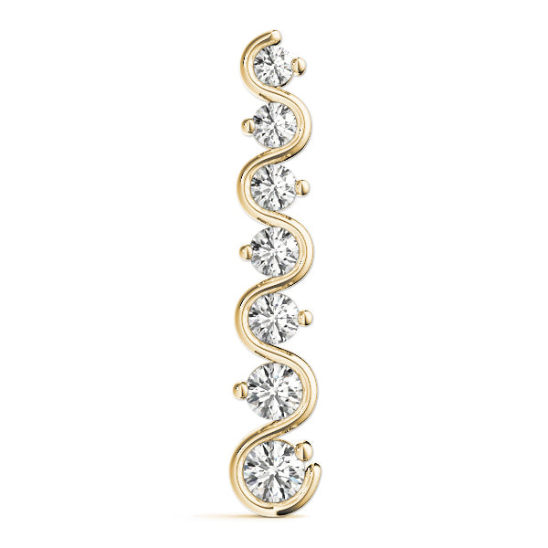 18K Yellow Gold Round Diamond Journey Pendant