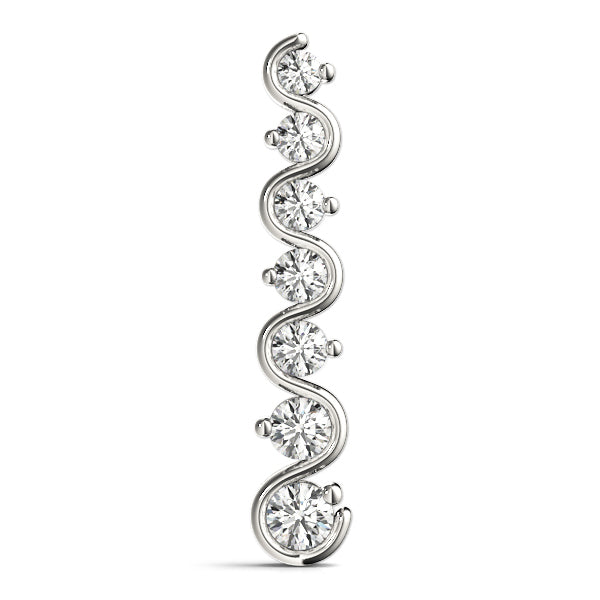 14K White Gold 1 CT Diamond Journey Pendant