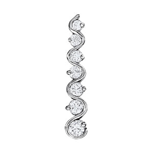 18K White Gold 1 CT Diamond Journey Pendant