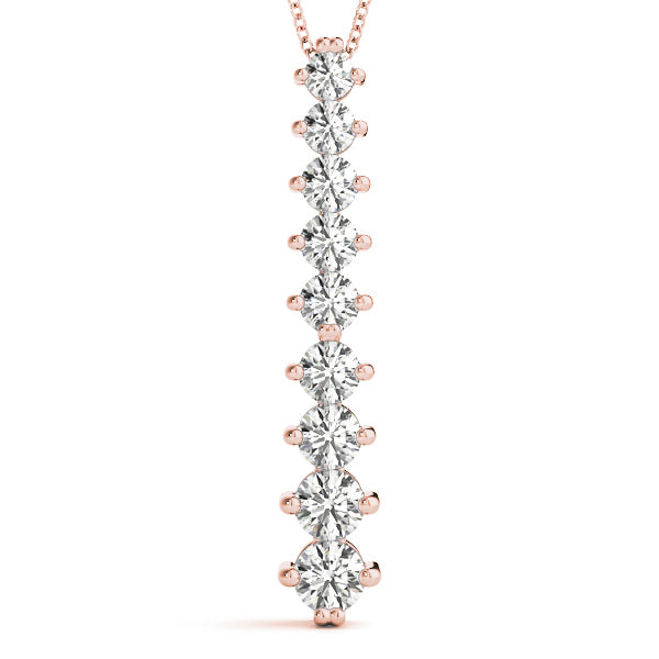 14K Rose Gold Lab Diamond Journey Pendant