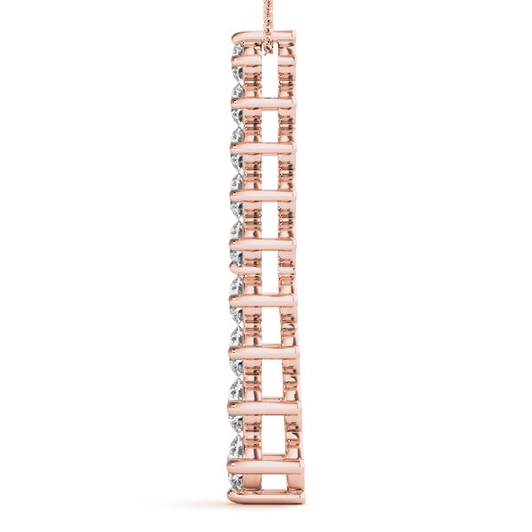 18K Rose Gold Round Diamond Journey Pendant