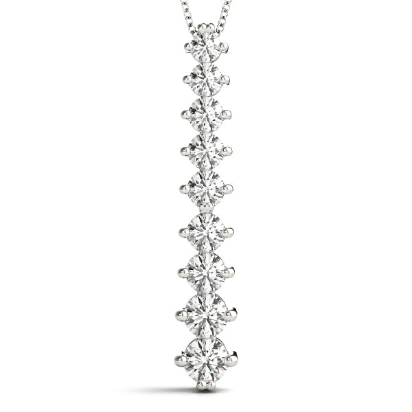 14K White Gold Diamond Journey Pendant