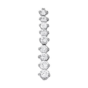 18K White Gold Round Diamond Journey Pendant