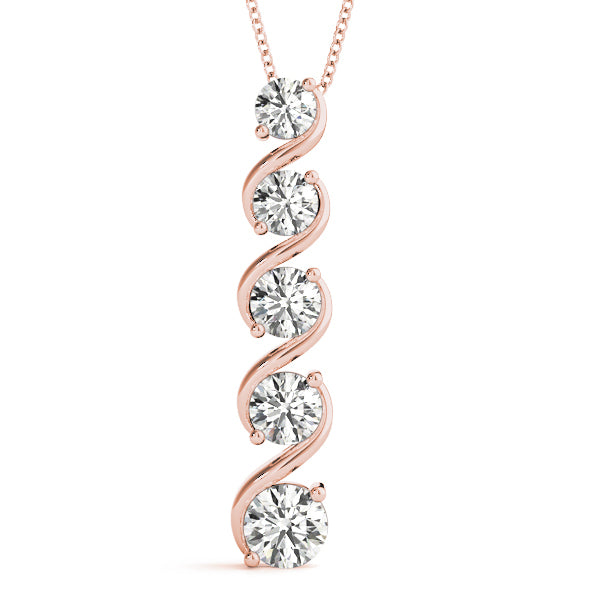 14K Rose Gold Lab Diamond Journey Pendant