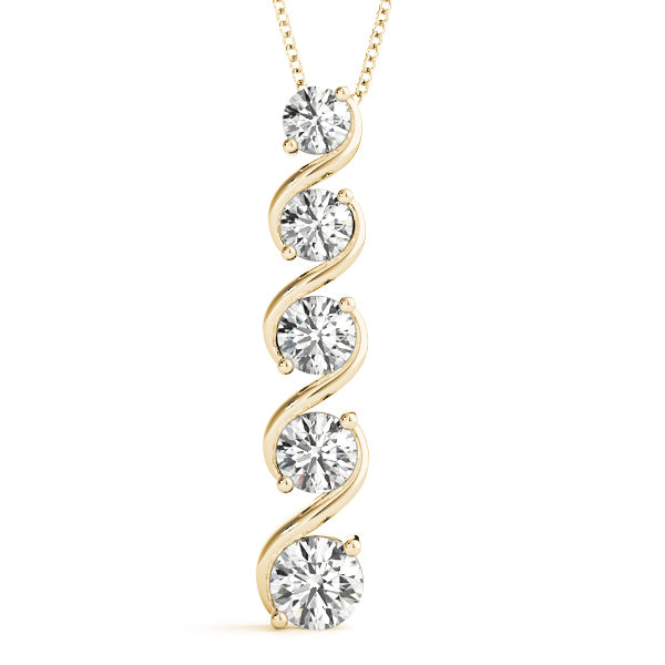 18K Yellow Gold Diamond Journey Pendant